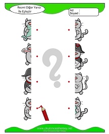 Resmi Diğer Yarısı ile Eşleştir Çalışma Sayfaları